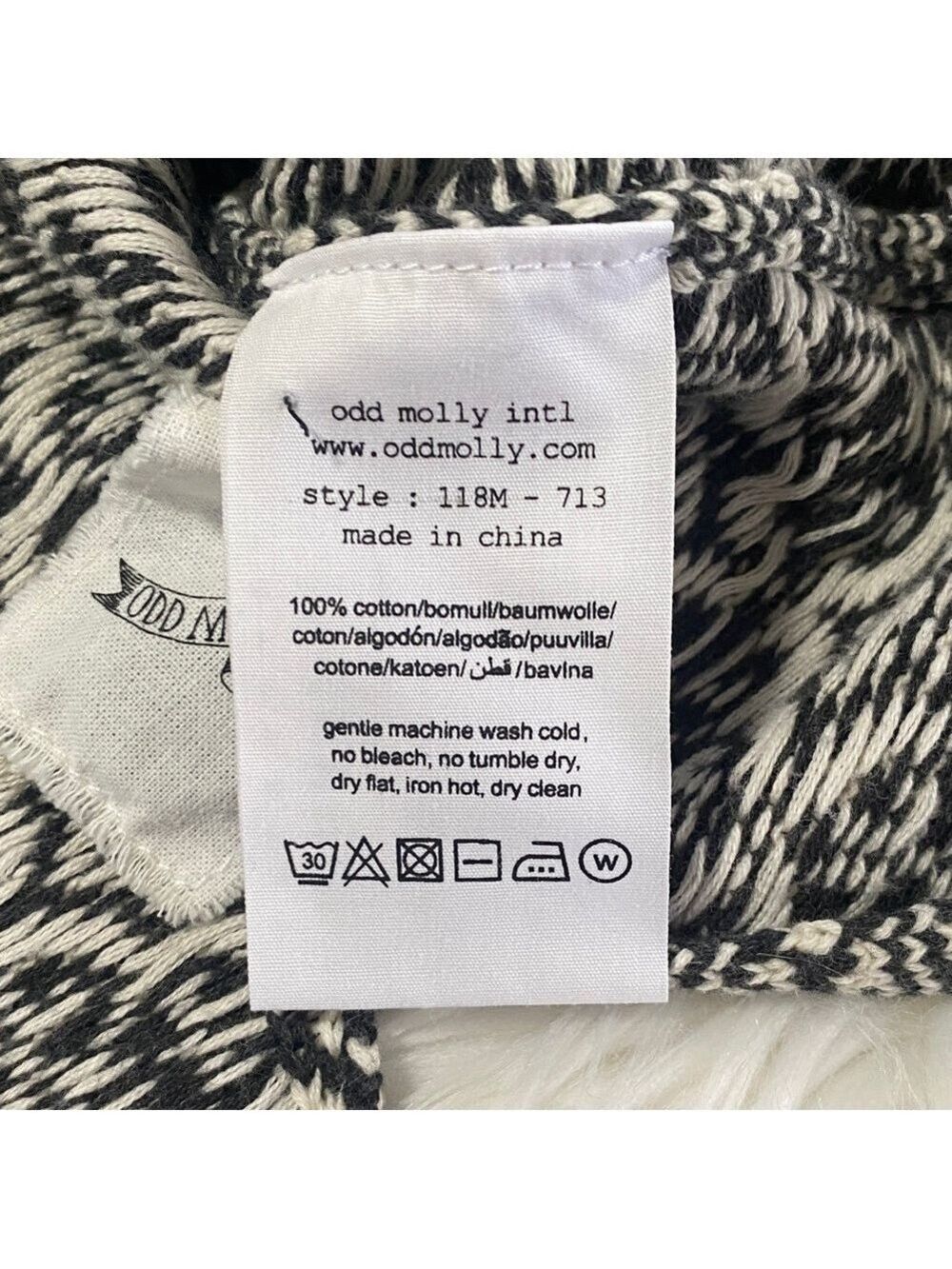 Odd Molly Black and White Patterned Blazer BNWoT - Picture 9 of 9